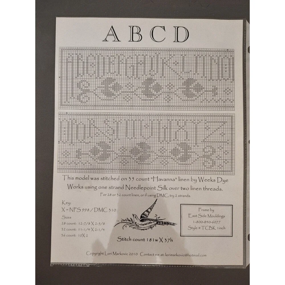 La-D-Da ABCD Cross Stitch Pattern Lori Markovic Alphabet Sampler Chart Book